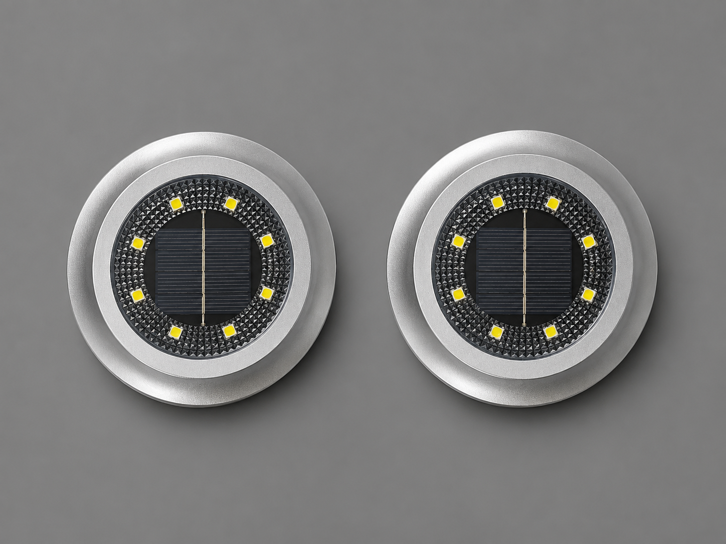 SOLAR POWERED DISK LIGHTS - SET OF 8/PACK