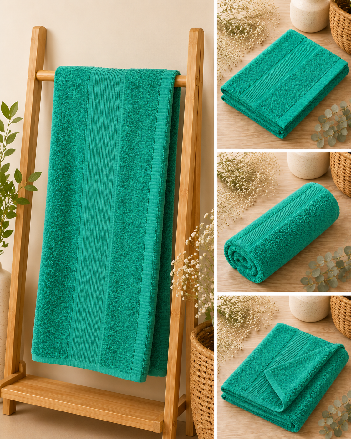 HIGH ST BRAND - BRIGHT GREEN BATH TOWEL - 89*160CM