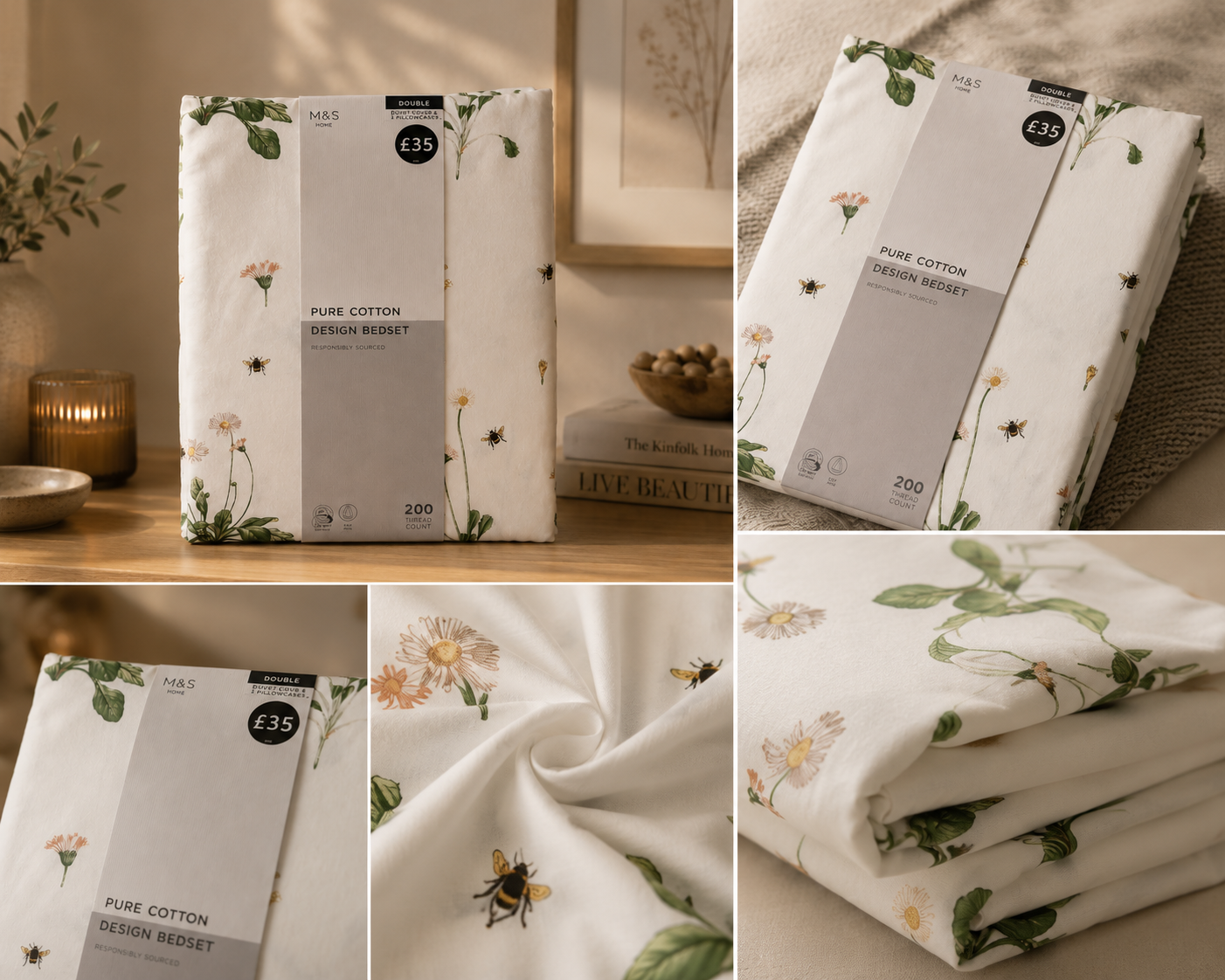 HIGH ST BRAND - SUMMER EDITION COTTON BEDSET - DUVET COVER + 2PILLOW CASES - DOUBLE