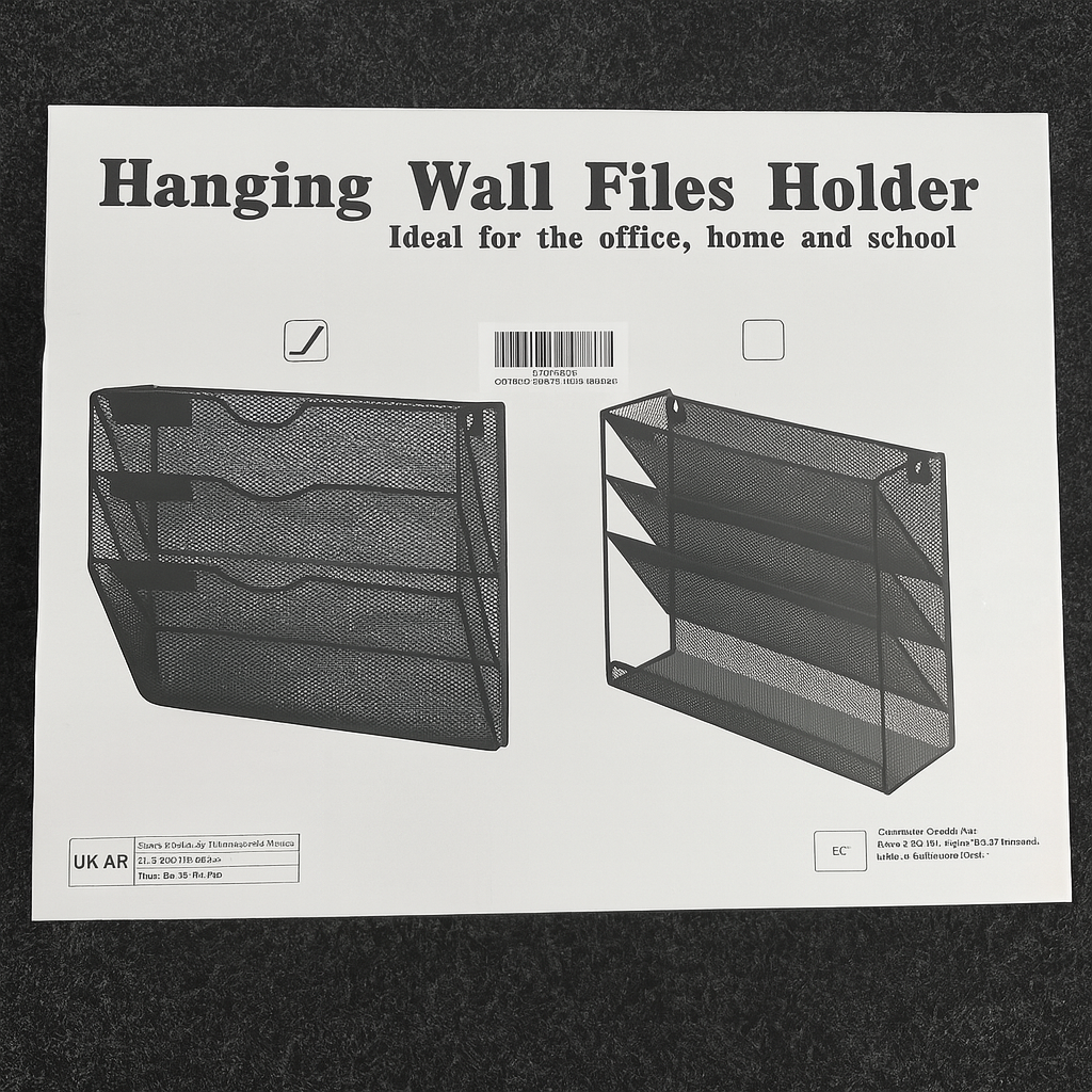 Hanging Wall Files Holder – 3-Tier Mesh Organizer