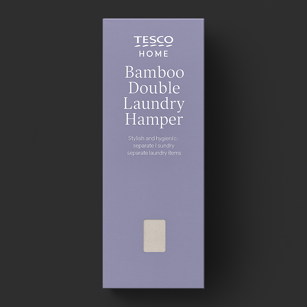 Tesco Home Bamboo Double Laundry Hamper