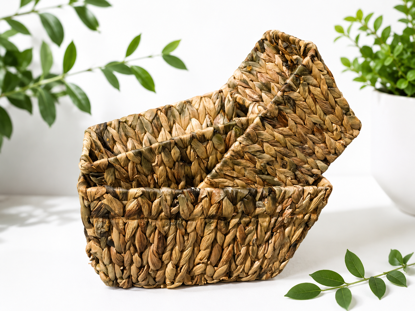 WOVEN BASKETS - SET OF 3 - LARGE,MEDIUM,SMALL