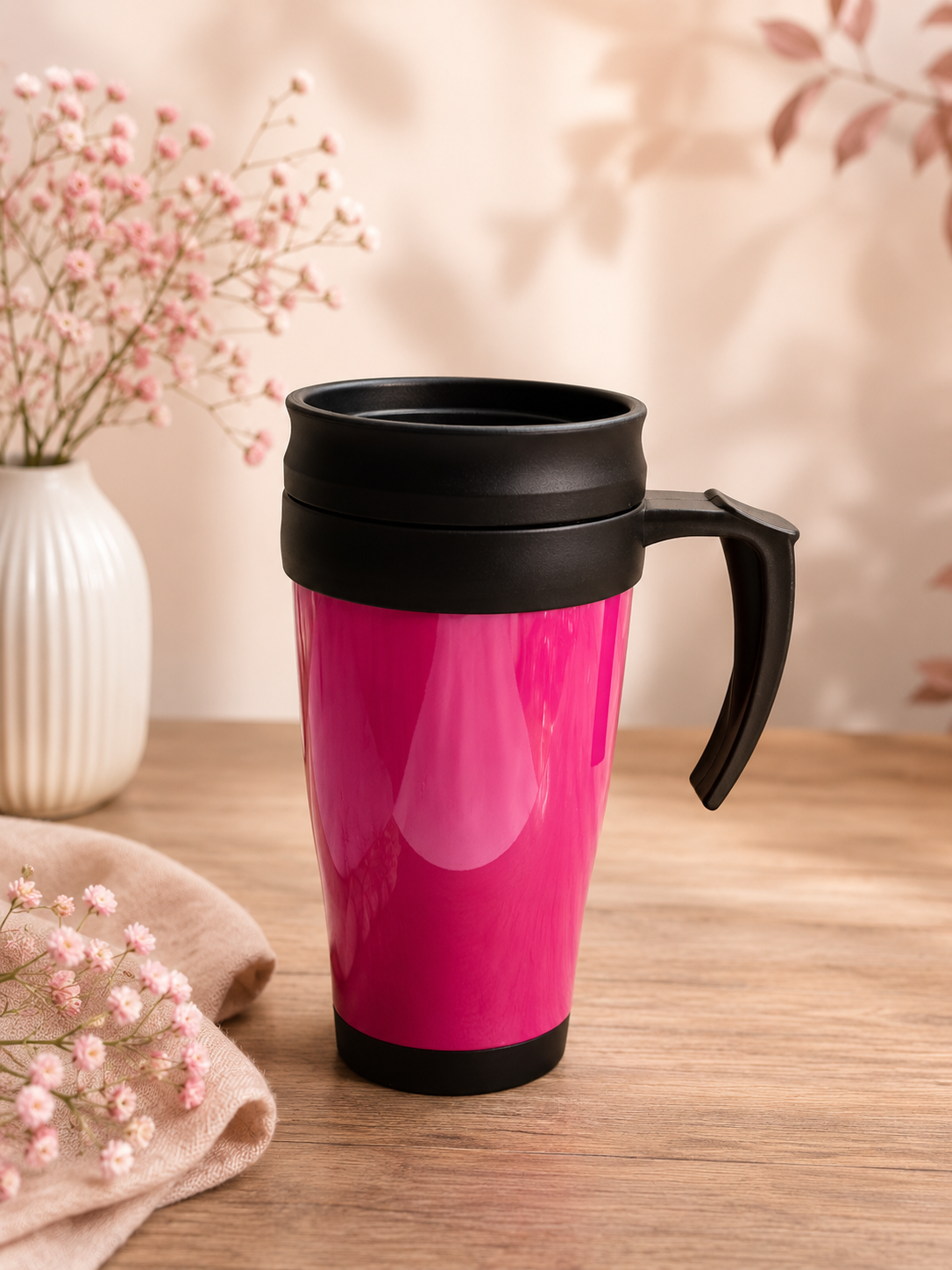 PINK INSULATED TRAVEL MUG