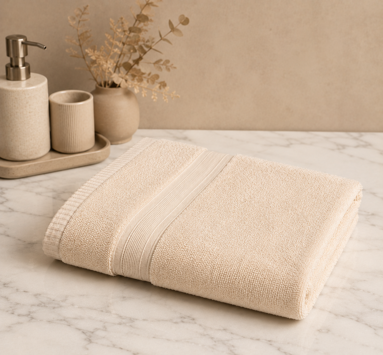 HIGH ST BRAND - CREAM COLOR - GUEST TOWEL - (40*60CM)