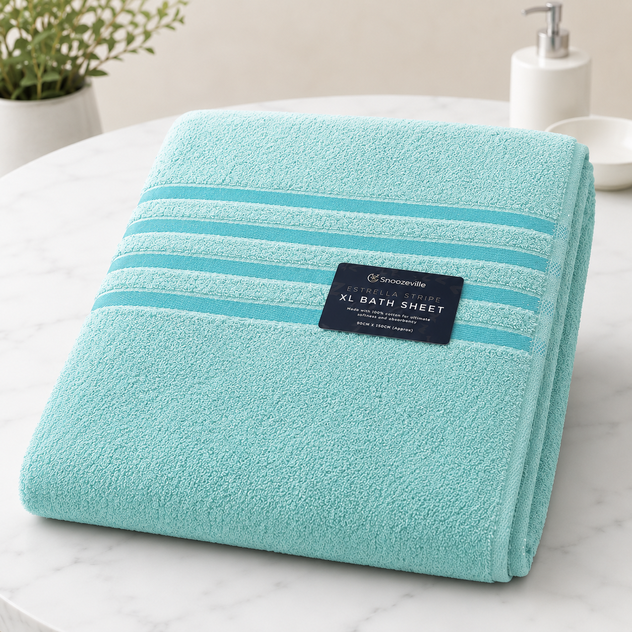 SNOOZEVILLE ESTRELLA STRIPE XL BATHSHEET - PACK OF 3 - 100% cotton