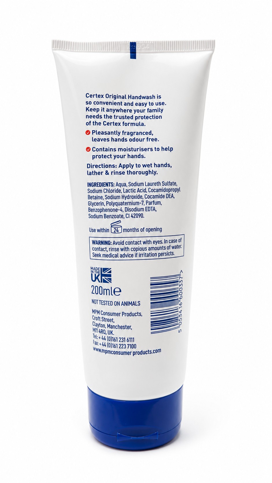 CERTEX ANTIBACTERIAL HANDWASH -200ml - Gentle, Effective & Moisturising