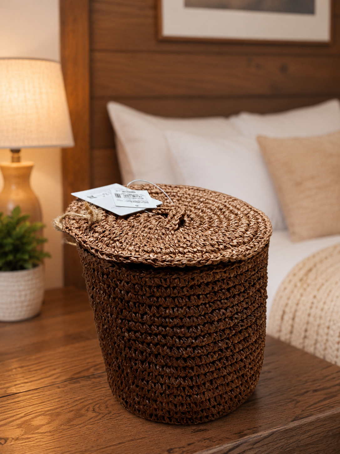 ROUND WOVEN LID BASKETS - 3 IN 1 - A MULTIPURPOSE HOUSEHOLD ITEM