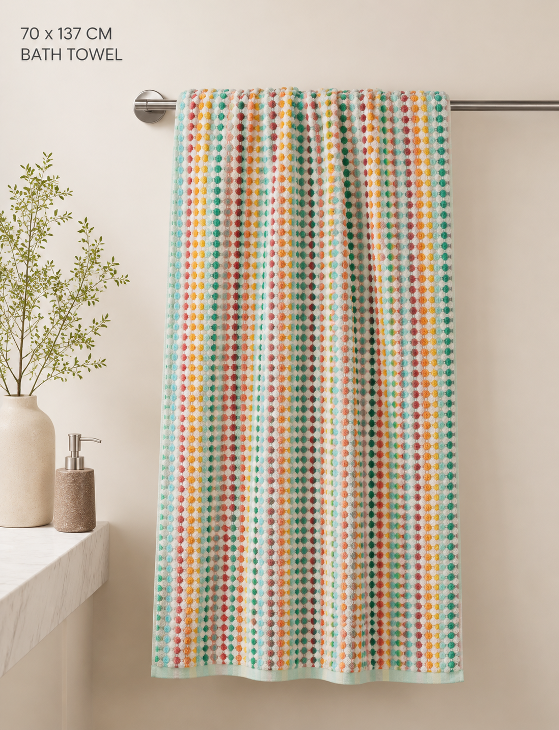 High Street Branded 550 GSM Bath Towel – 70 x 137 CM Soft & Absorbent Cotton Towel