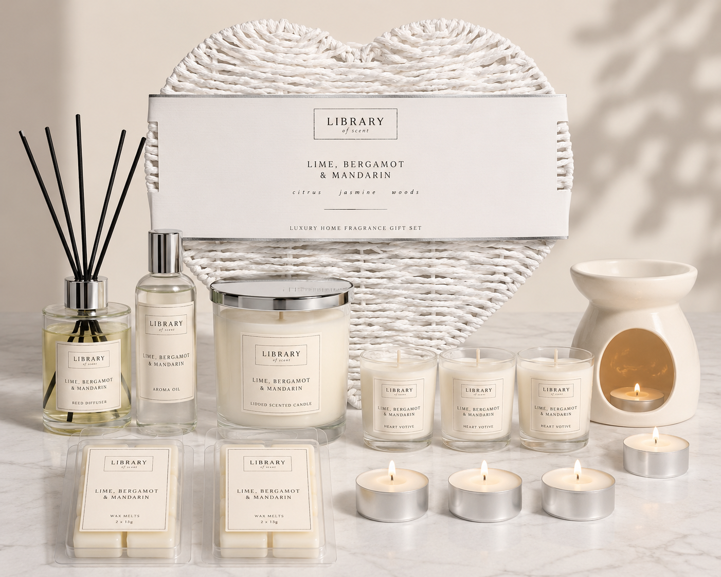 Library of Scent Lime, Bergamot & Mandarin Hamper – Luxury Home Fragrance Gift Set