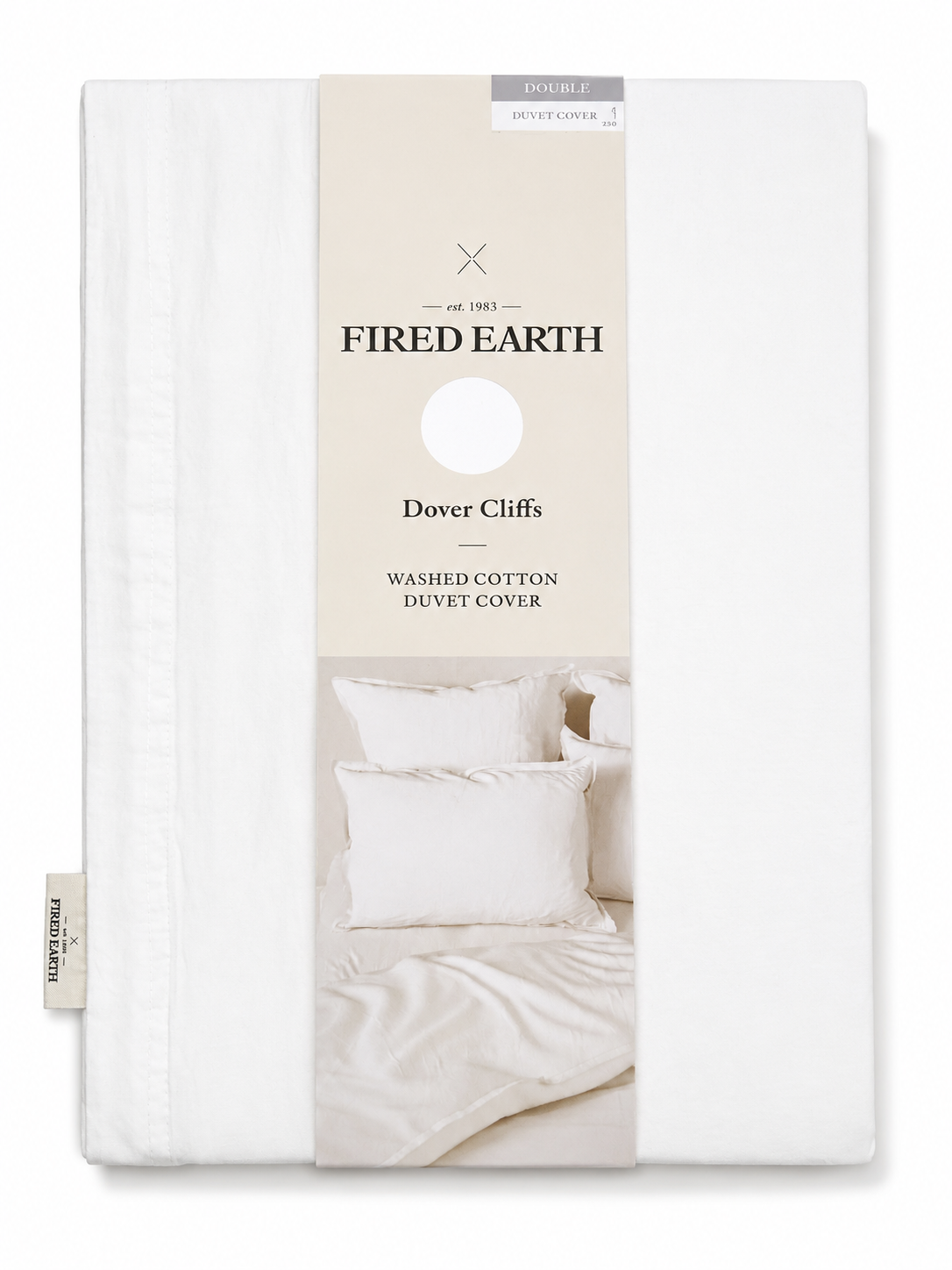 High Street Washed Cotton Duvet Cover – Dover Cliffs White Double Bedding Set – Soft Cotton Bedroom Collection