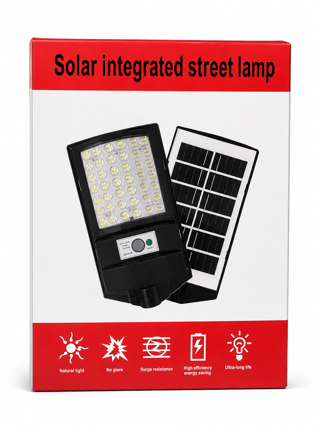 Solar Integrated Street Lamp – LED Outdoor Security Light with Solar Panel
