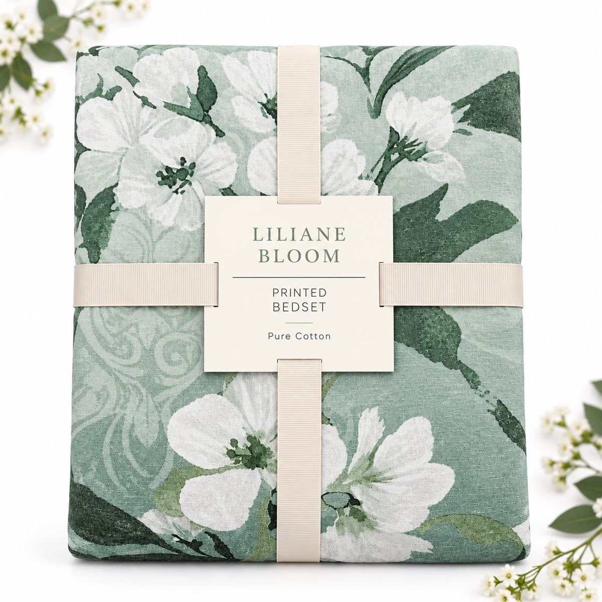 HIGH ST BRAND - LILIANE BLOOM PRINTED - KING SIZE DUVET COVER & 2 PILLOW CASES - PURE COTTON (228cm*218cm)