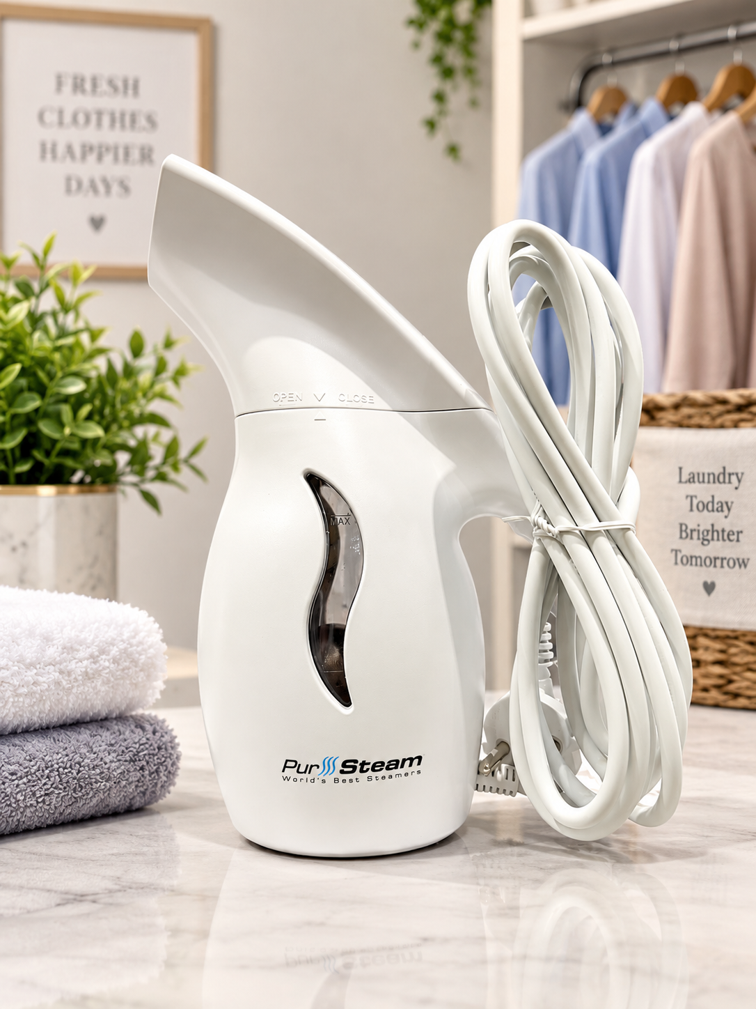 HANDHELD GARMENT STEAMER – CLOTHES STEAMER FOR WRINKLE REMOVAL by PURSTEAM