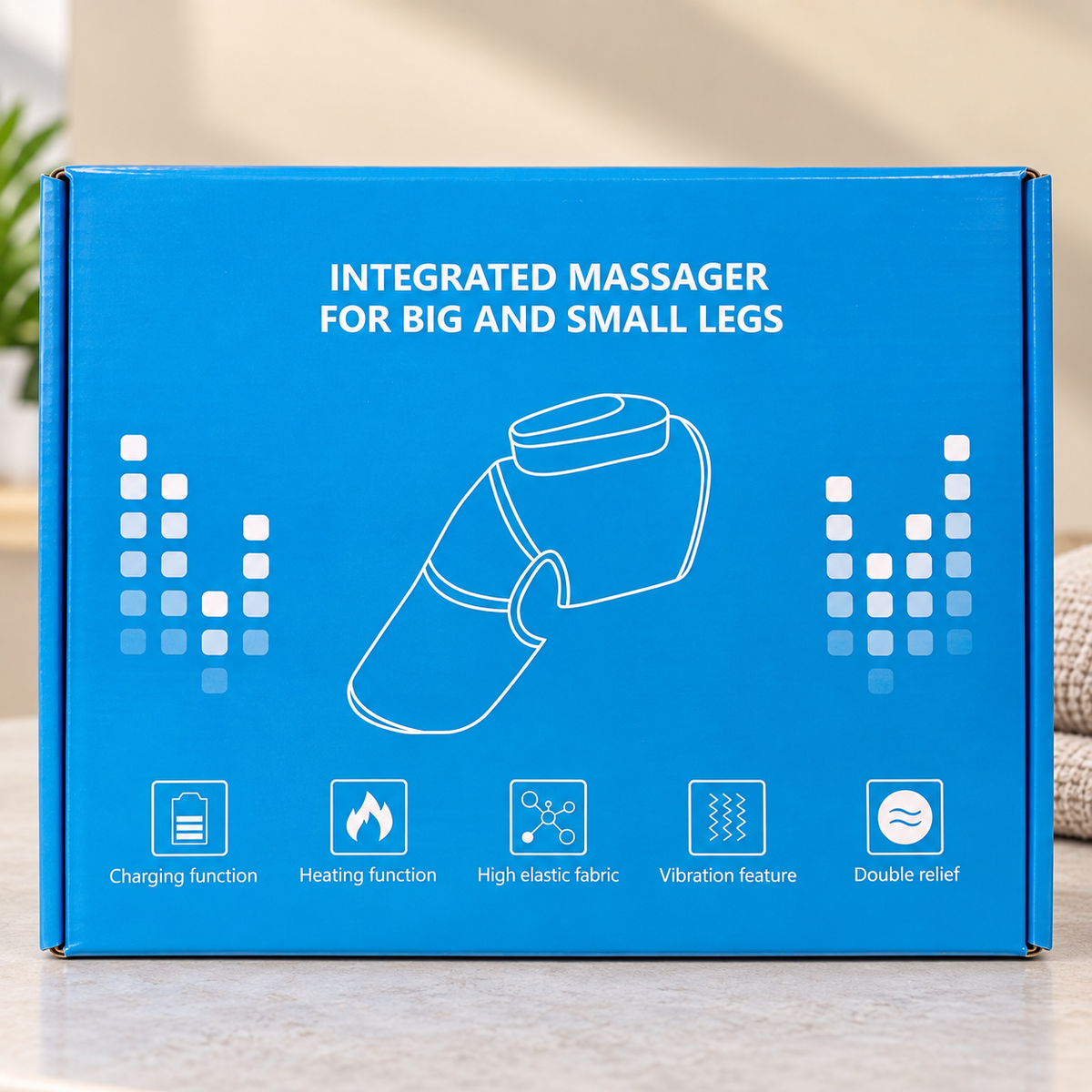 KNEE MASSAGER FOR ALL LEG SIZES - HEATING FUNCTION, HIGH ELASTIC FABRIC & DOUBLE RELIEF