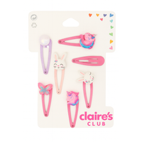Claire’s Club Bunny, Unicorn & Butterfly Snap Hair Clips – 6 Pack
