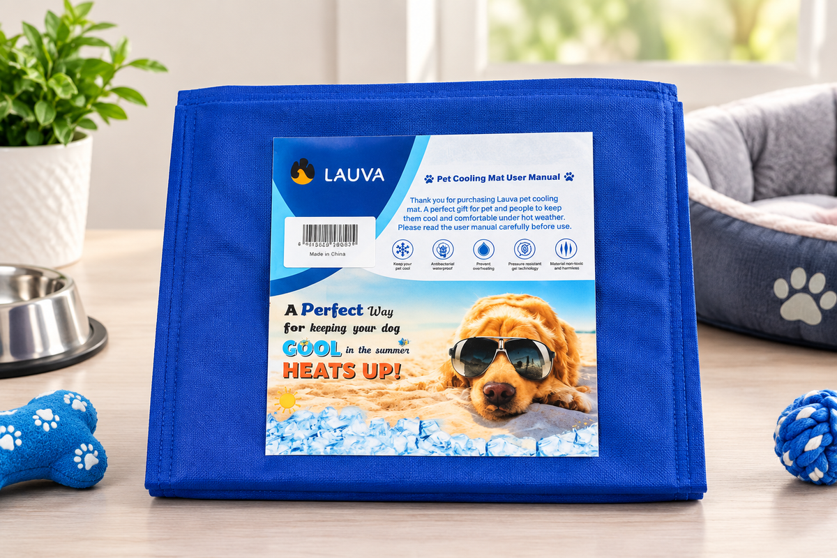 Lauva Blue Pet Cooling Mat – Waterproof Summer Cooling Bed for Dogs & Cats