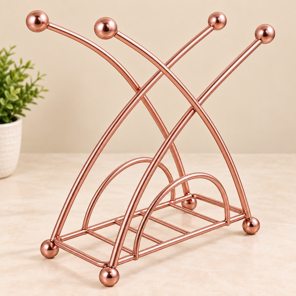 NAPKIN HOLDER - IN 2 COLORS - MATTE BLACK/ROSE GOLD - SOLID & HIGHLY PREMIUM