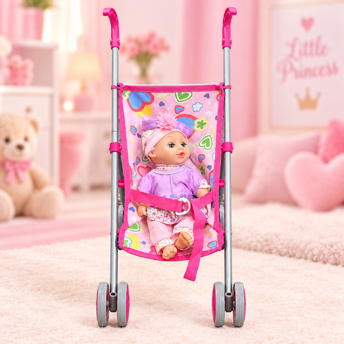 BABY DOLL STROLLER SET - FOR ABOVE 3 YEARS OLD - BEST PLAY SET FOR KIDS