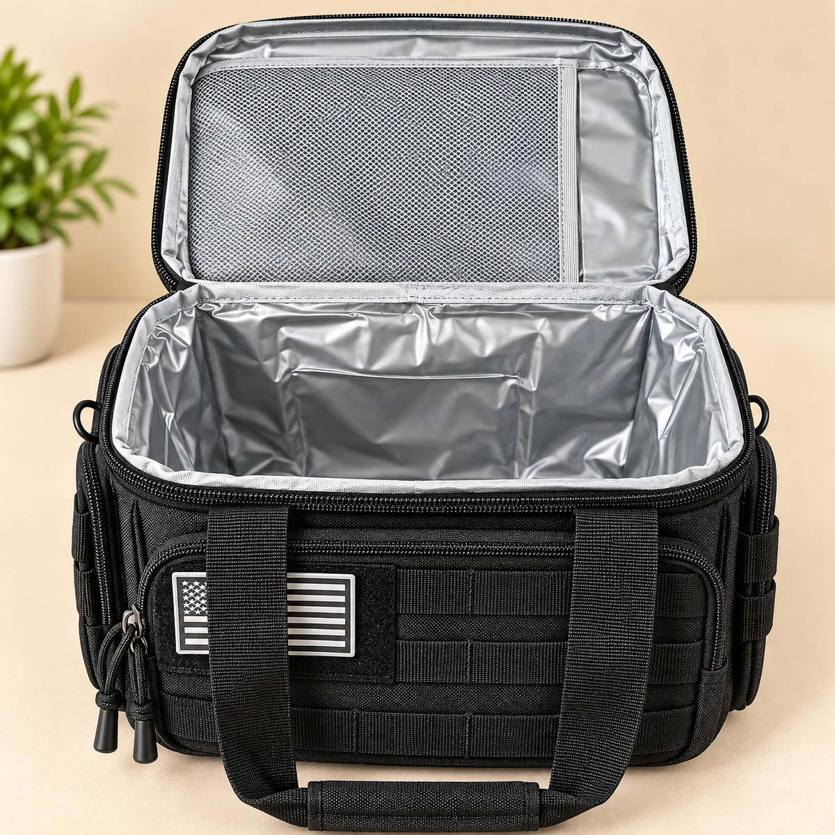 LUNCH BOX - BLACK COLOR - WASHPRROF & SPACIOUS - CAN BE WEAR AS HAND BAG & CROSSBODY BAG
