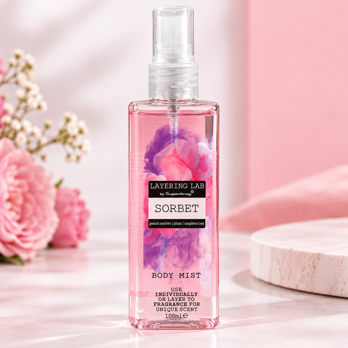 BODY MIST - IN 4 DIFFERENT FRAGRANCES - SOFT, ROYAL &  ELEGANGT NOTES - Sorbet/Oriental/Paradise/Gelato