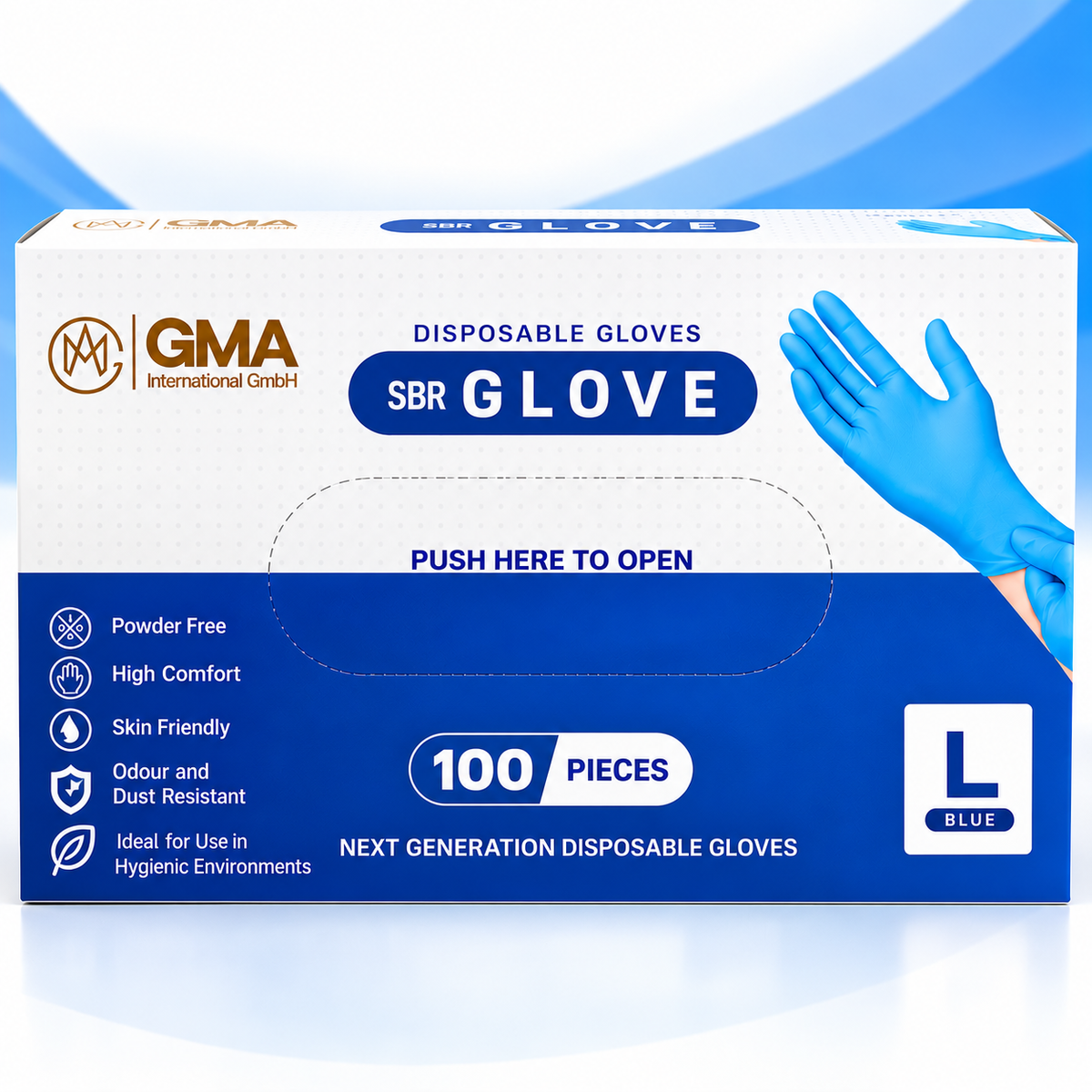 DISPOSABLE GLOVES - IN 4 DIFFERENT SIZES - 100PIECE/BOX - POWDER FREE & HIGH COMFORT