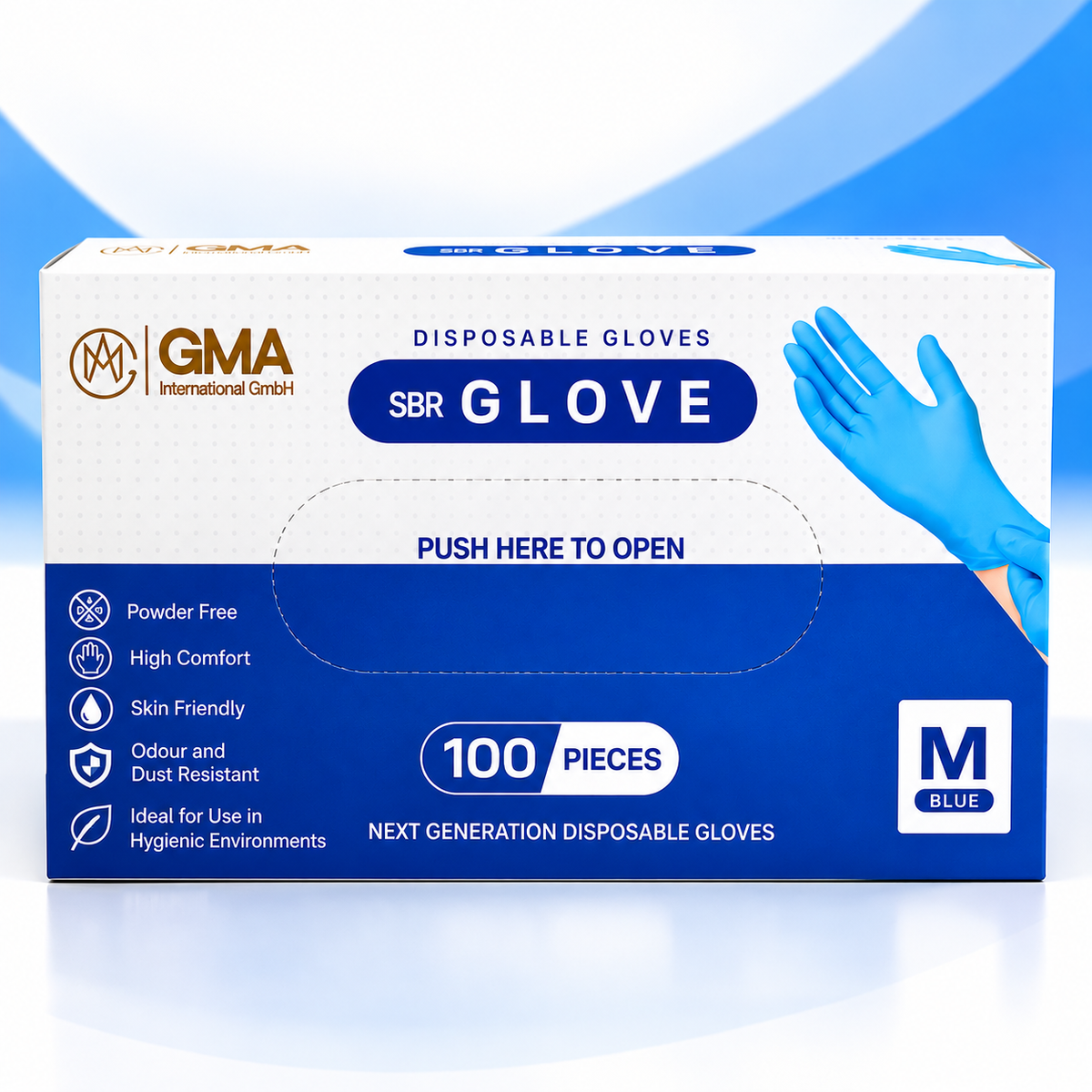 DISPOSABLE GLOVES - IN 4 DIFFERENT SIZES - 100PIECE/BOX - POWDER FREE & HIGH COMFORT