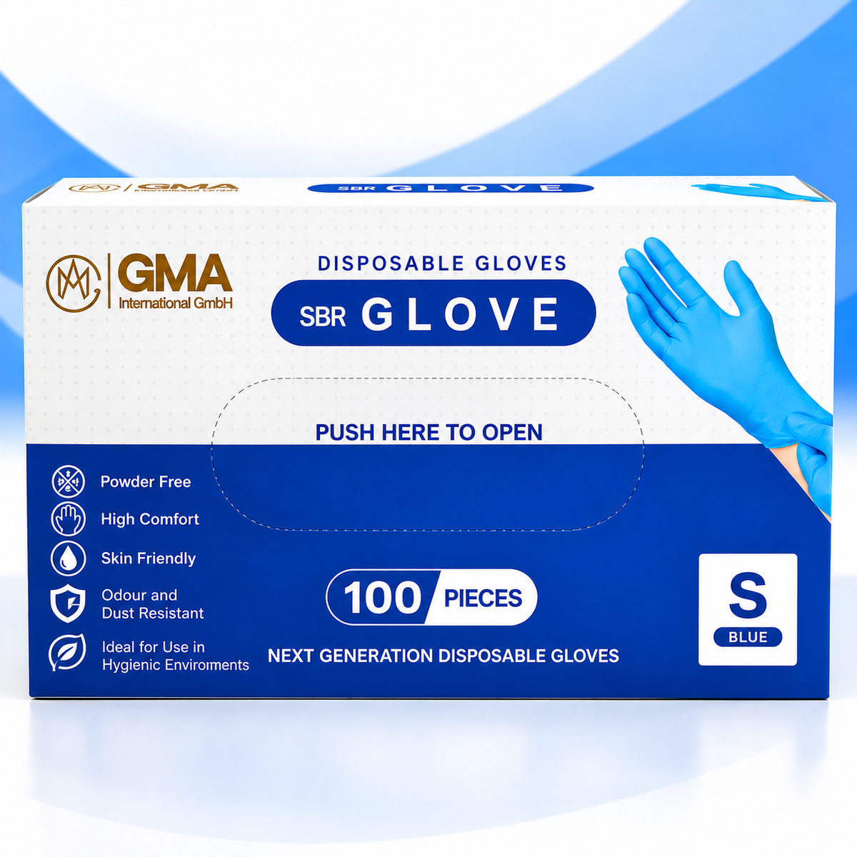 DISPOSABLE GLOVES - IN 4 DIFFERENT SIZES - 100PIECE/BOX - POWDER FREE & HIGH COMFORT