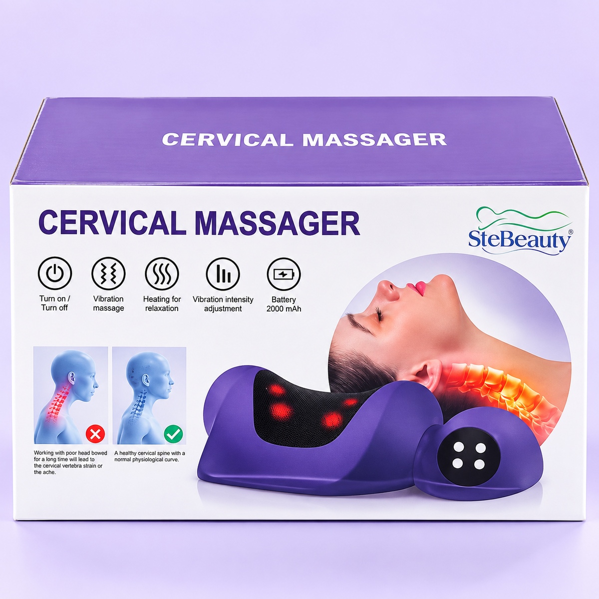 Cervical Neck Massager - vibration & hot compress - By SteBeauty