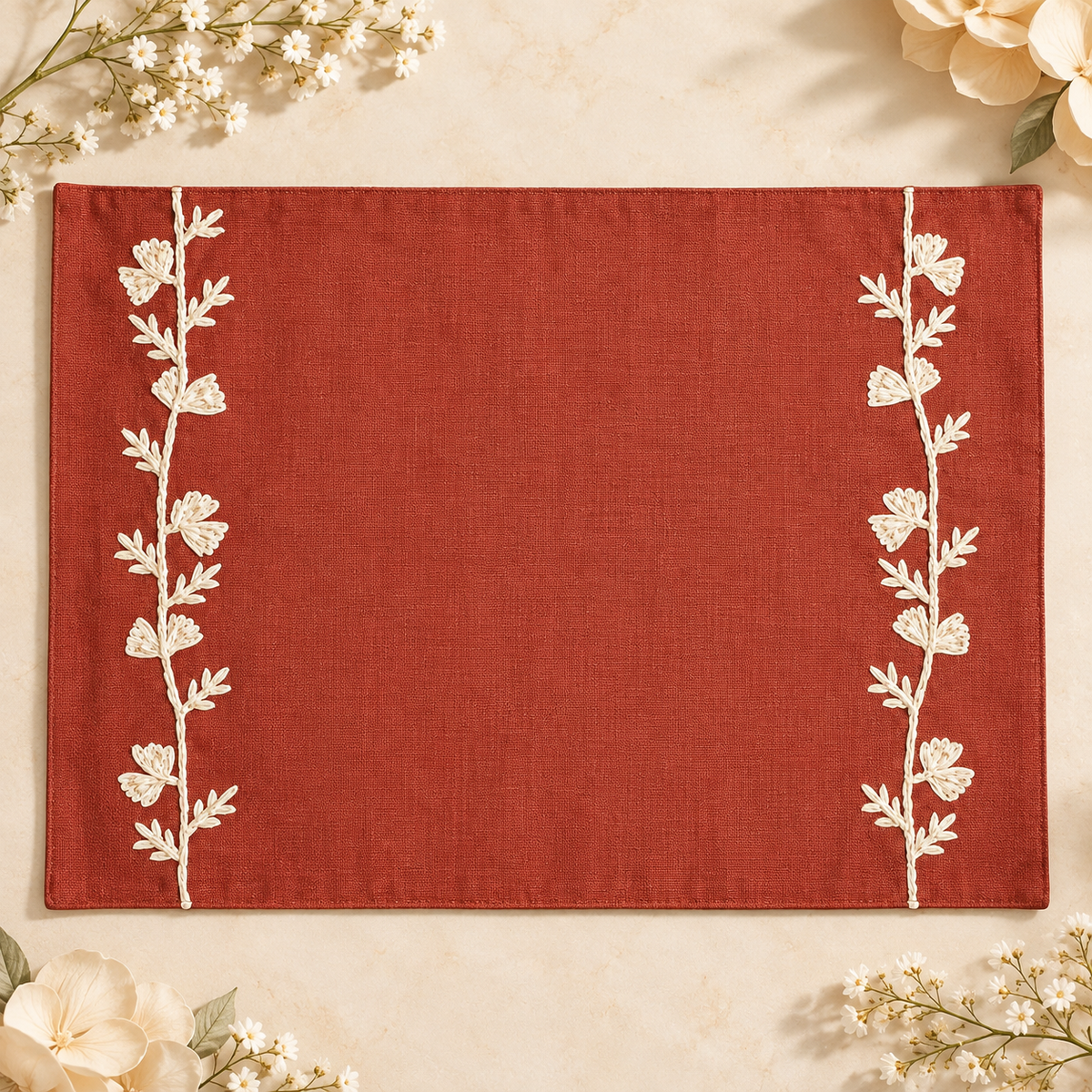 Set of 2 Premium High Street embroidered placemats (Premium Cotton) 33cmx48cm