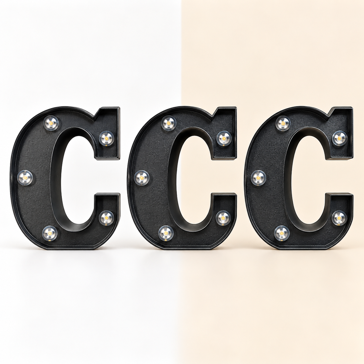 Set of 3 Letter C lights for christmas gifts