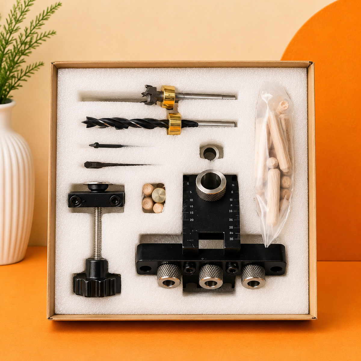 3 IN 1 DOWEL JIG DRILL KIT IN BLACK COLOR