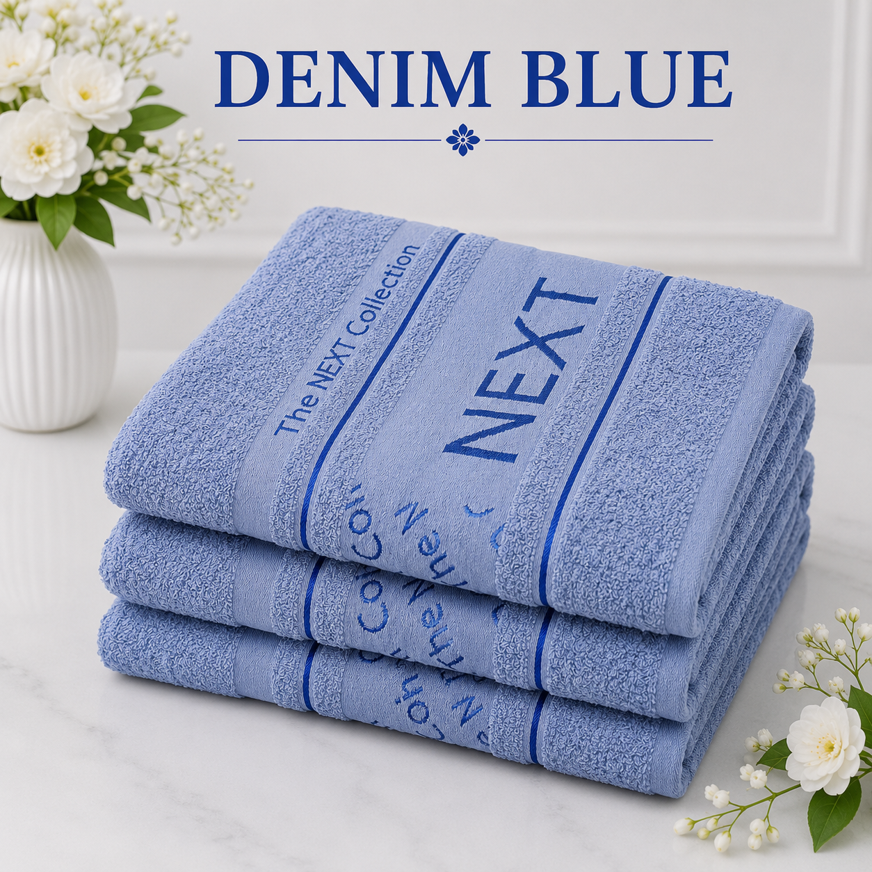 BOSS BATH SHEETS IN 8 DIFFERENT COLORS - SET OF 3/PACK (90cm*150cm) - EGYPTIAN COMBED 100%COTTON