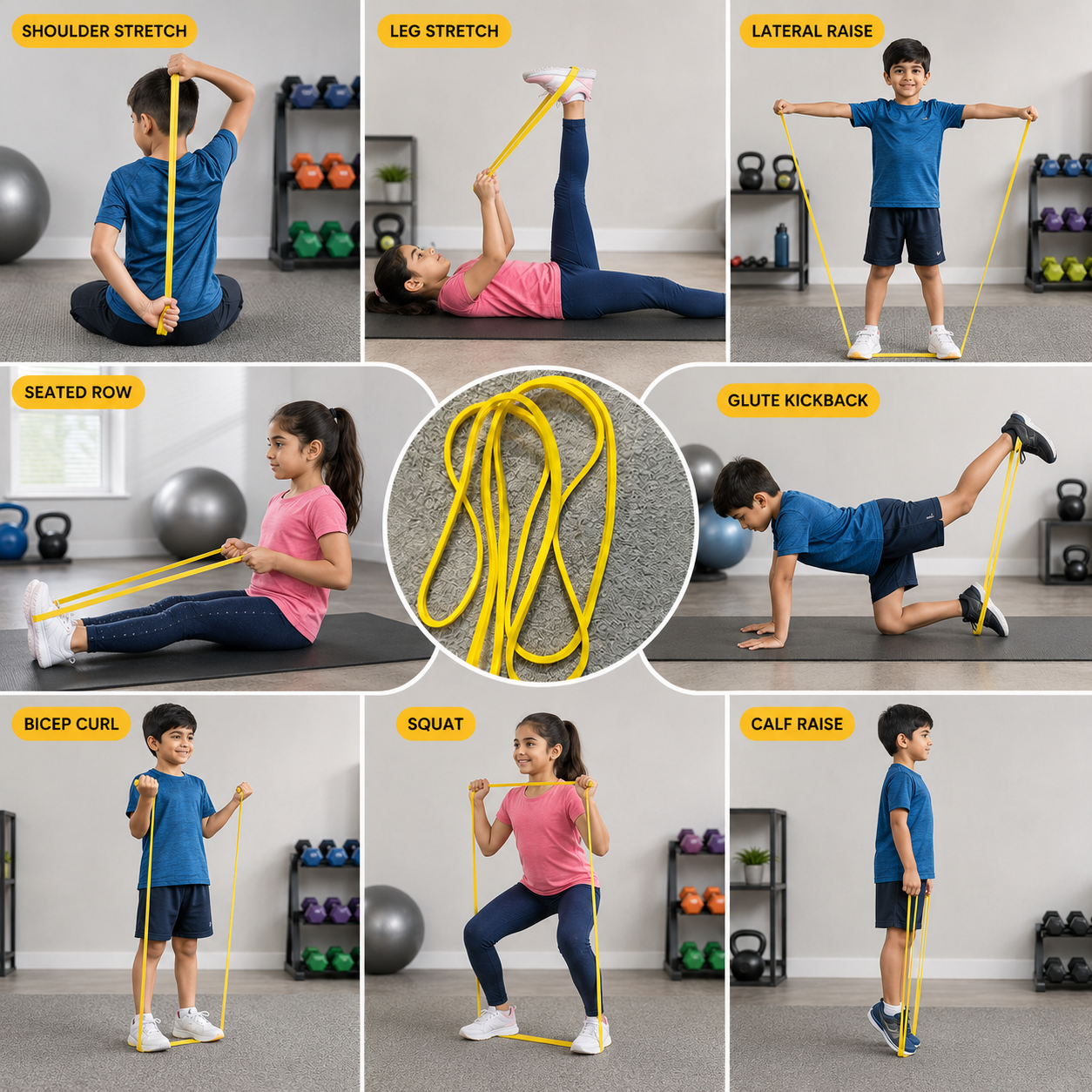 STRECHING STRAP - HELPFUL FOR HOME & GYM WORKOUTS - Size - 1cm & Untearable