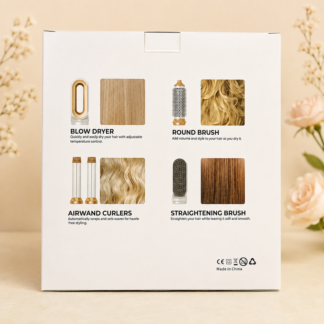 5 IN 1 MULTIFUNCTIONAL HOT AIR COMB  FOR STYLING HAIR IN DIFFERENT WAYS