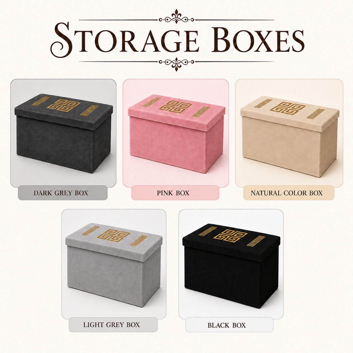 STORAGE BOX IN 5 COLORS - STYLISH, STACKABLE & DURABLE STORAGE MADE FOR THE MODERN HOME - (Size - 76cm*38cm*38cm) by NORIGOLD OTTOMAN