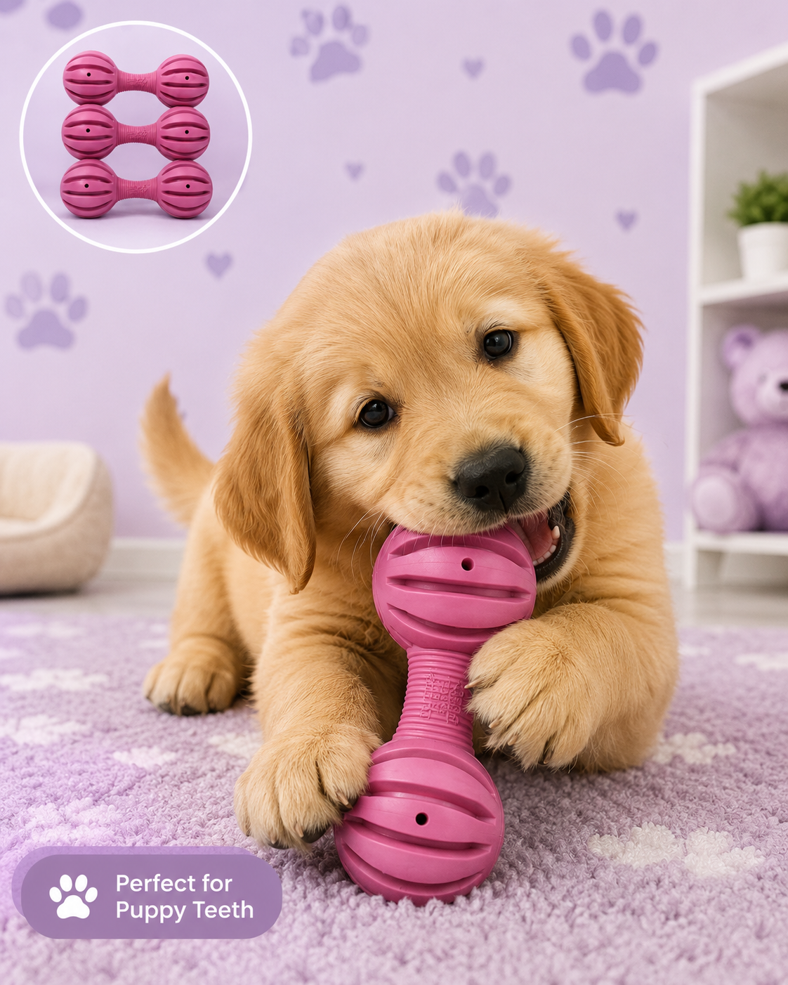 PUPPY WAGGLE - PERFECT FOR PUPPY TEETH - SET OF 3/BOX - DISHWASHER SAFE