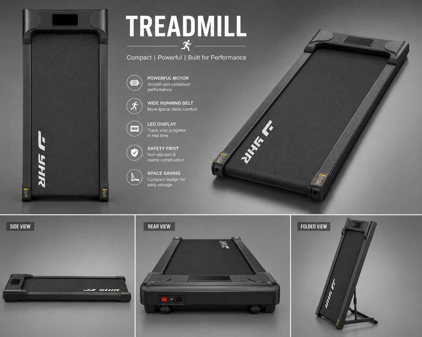 TREADMILL - BURN CALORIES BY WALKING OR RUNNING ON IT -BLACK EDITION
