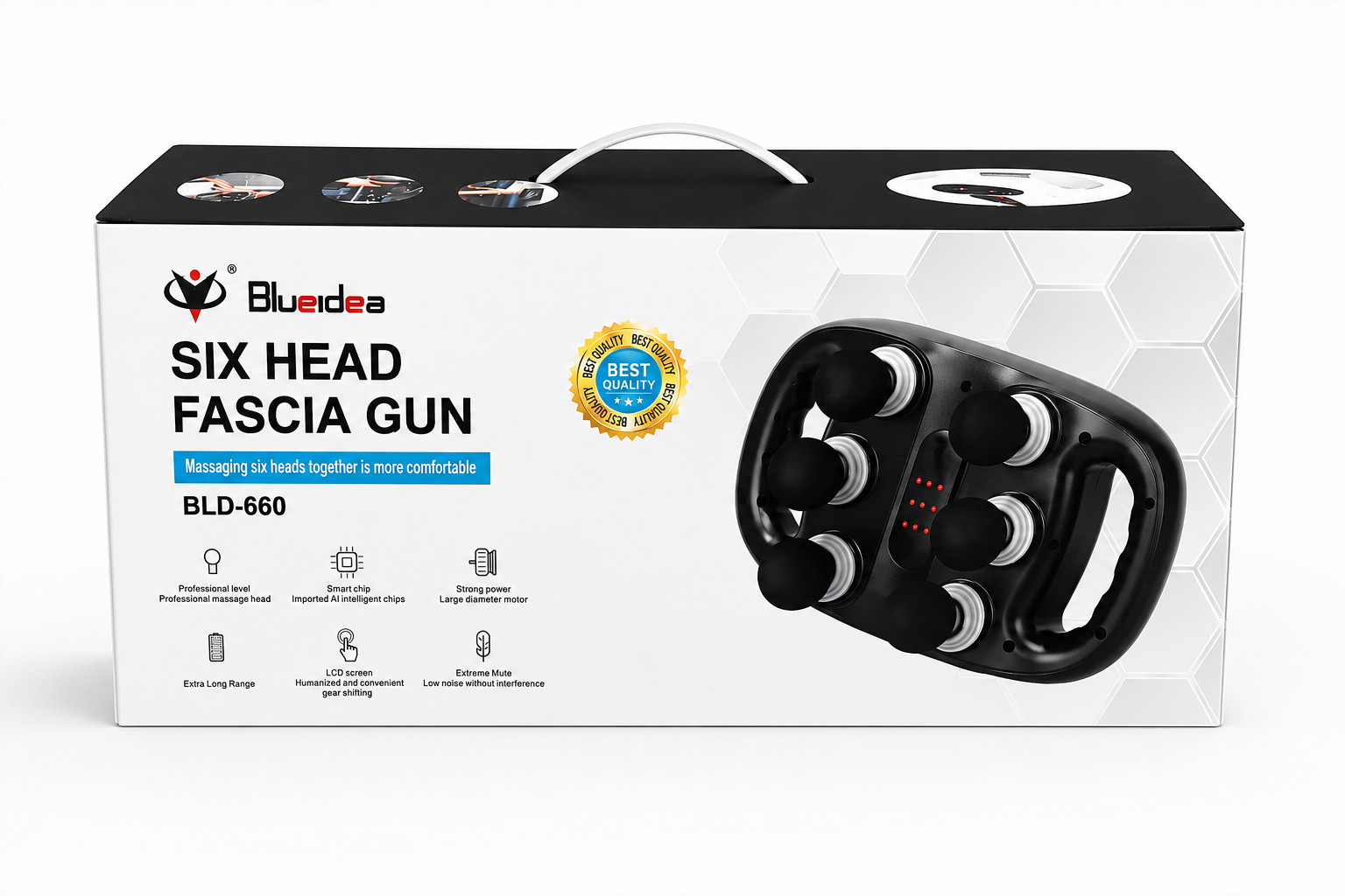 SIX HEAD FASCIA GUN - MODEL-BLD 660 - RELAX TIRED MUSCLES & SUPPORT POST-WORKOUT RECOVERY