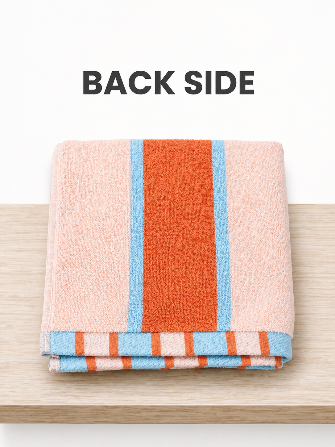 HIGH ST BRAND - BLUE & ORANGE STRIPES HAND TOWEL -50x90CM