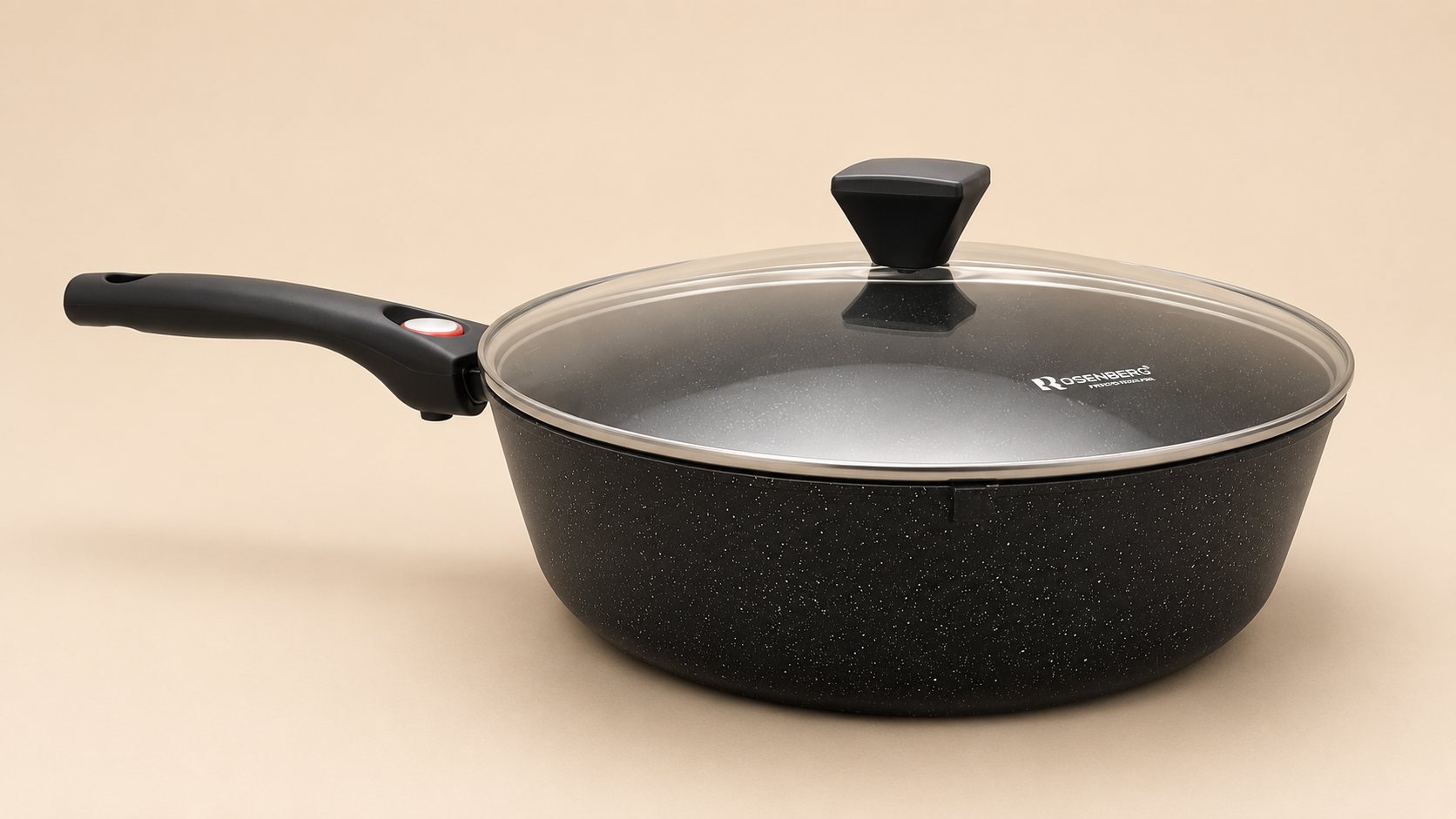 SAUTE PAN WITH GLASS LID - 32cm & 6.5 litre capacity by ROSENBERG