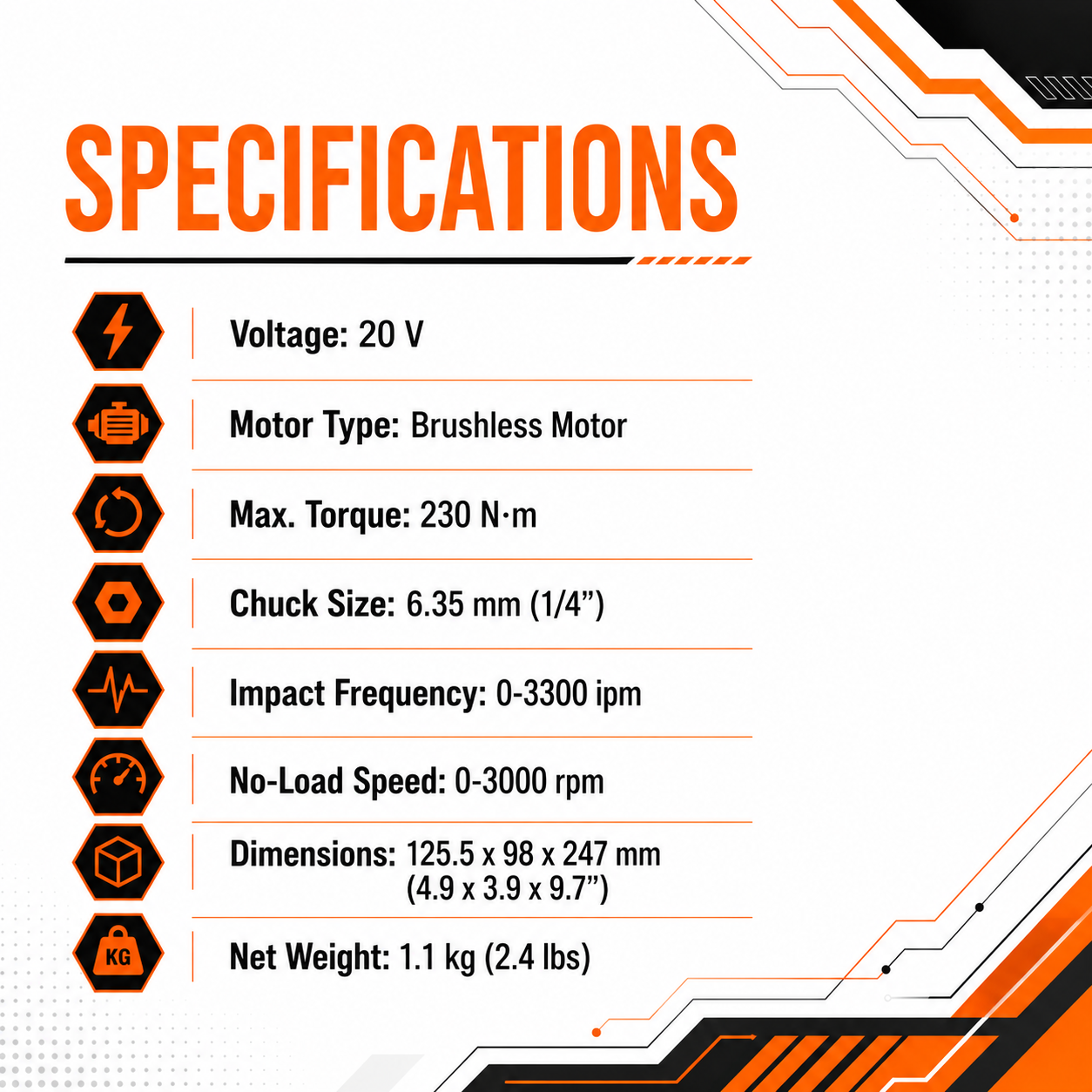 U20 BRUSHLESS IMPACT DRIVER by LITHELI