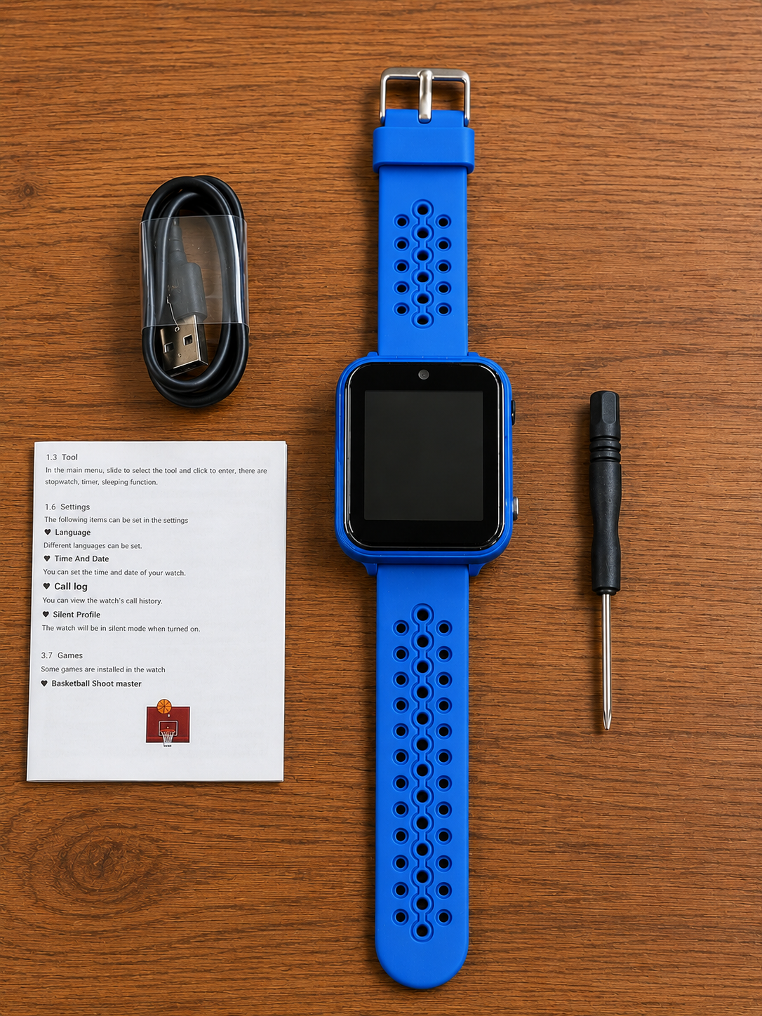 KIDS MULTI-FUNCTIONAL SMART WATCH IN 3 DIFFERENT COLORS - BLACK/BLUE/PINK