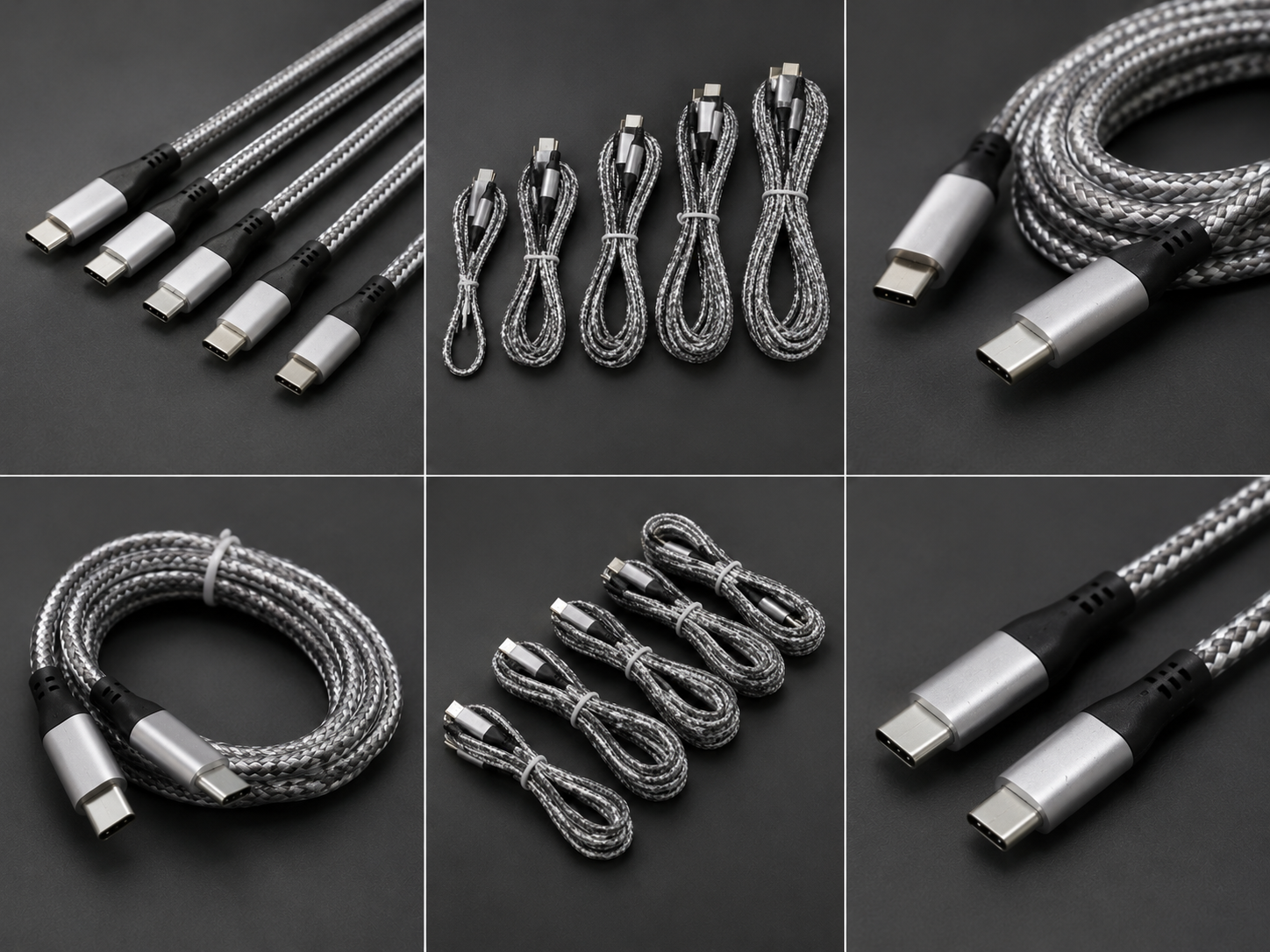 USB-C BRAIDED CHARGING CABLE - AVAILABLE IN 5 DIFFERENT SIZES FOR MULTIPLE CHARGING DEVICES