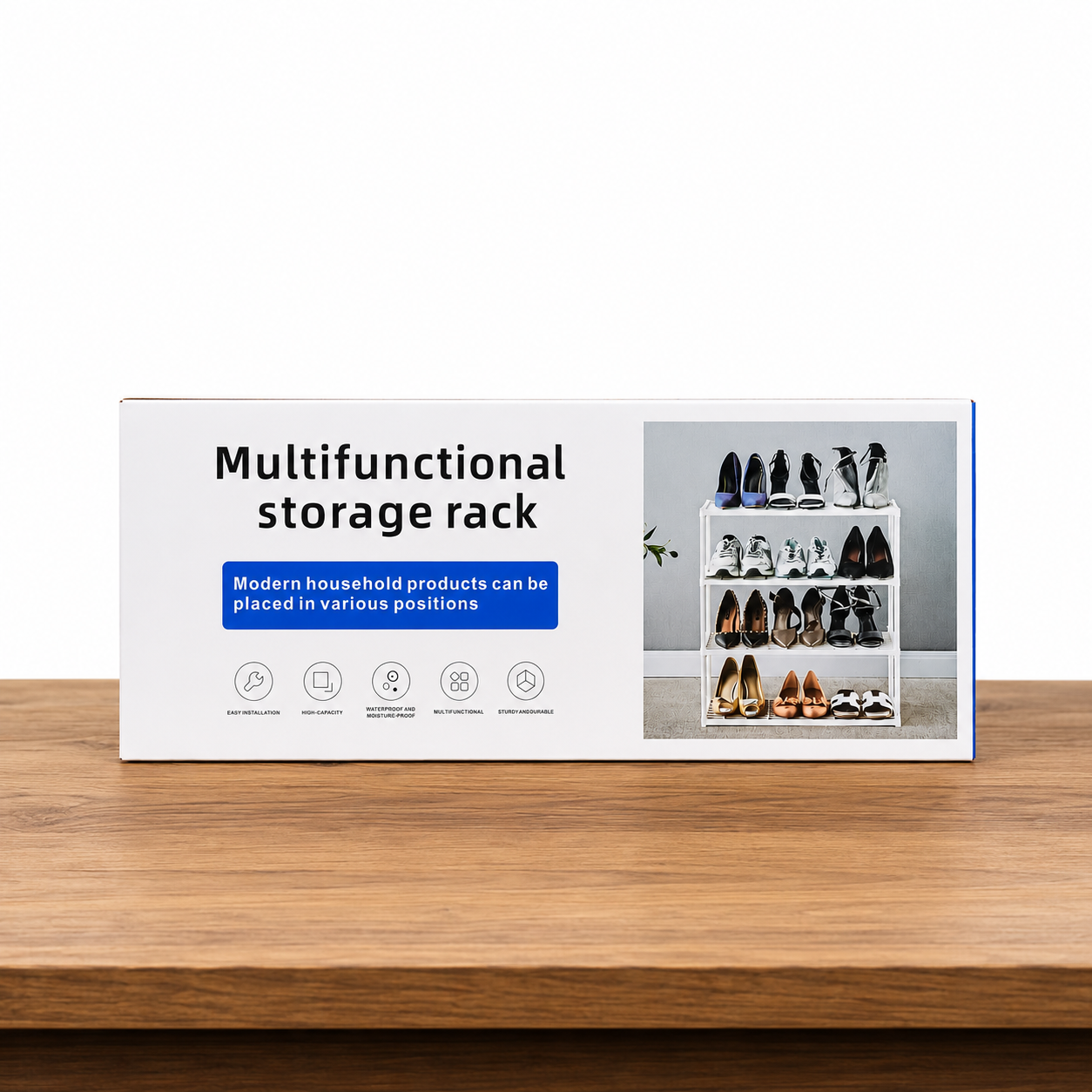 MULTIFUNCTIONAL STORAGE RACK - WHITE IN COLOR
