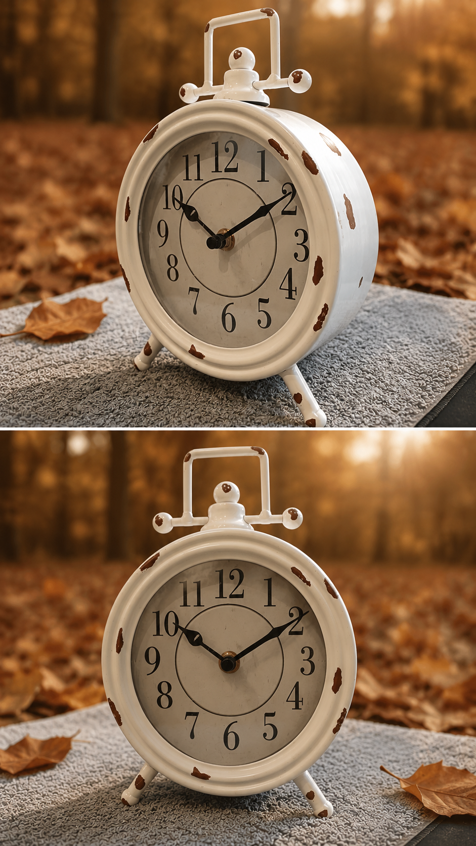 VINTAGE METAL TABLE CLOCK
