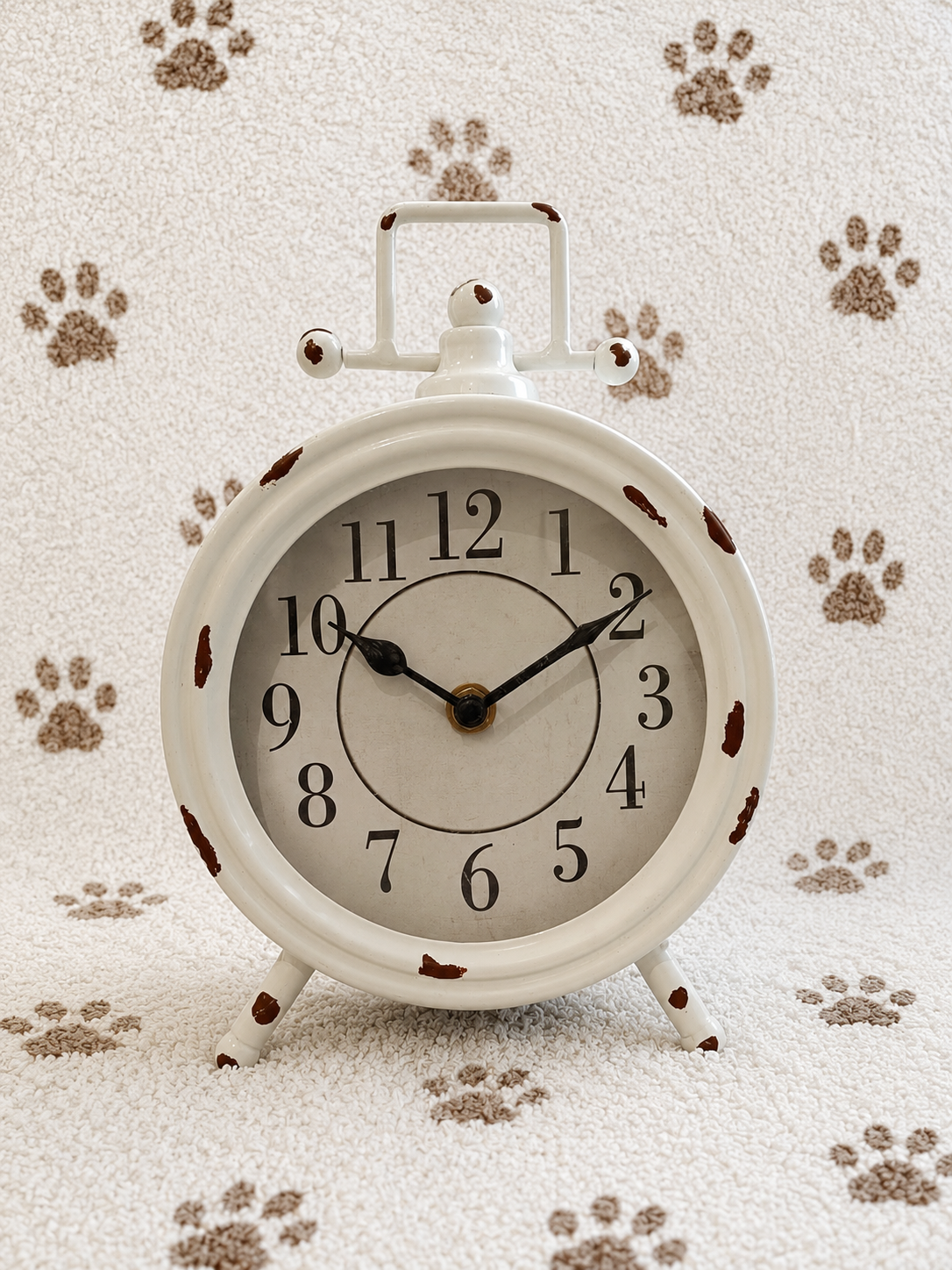 VINTAGE METAL TABLE CLOCK