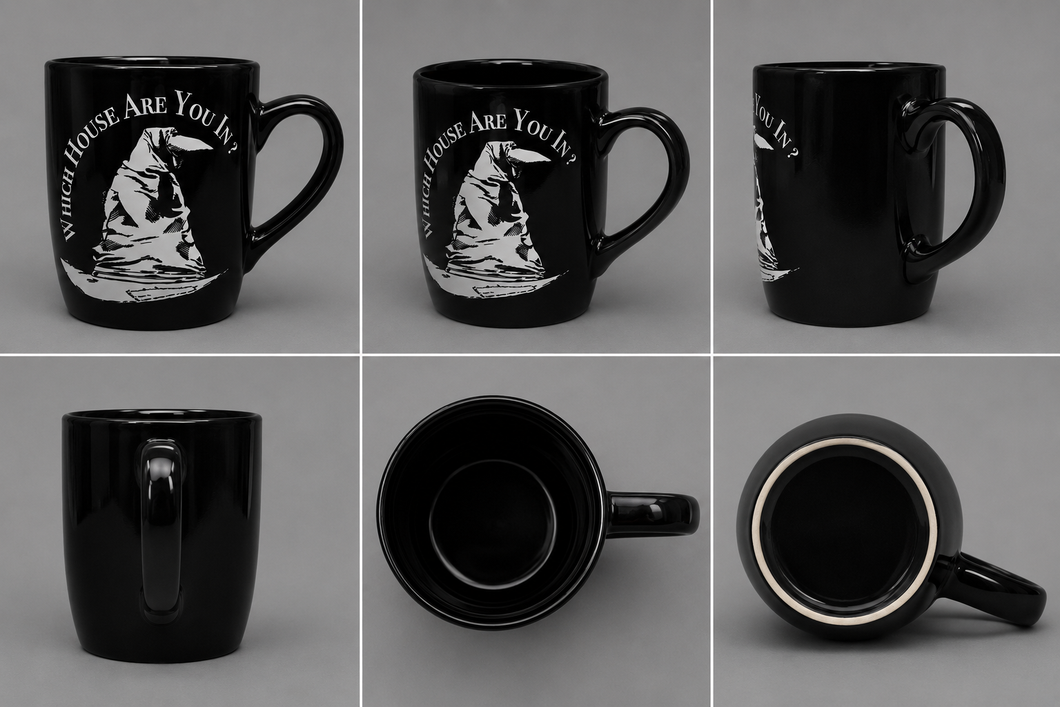 HARRY POTTER MUG - HOUSE REVEAL MUG - BLACK EDITION - 14 YEARS+