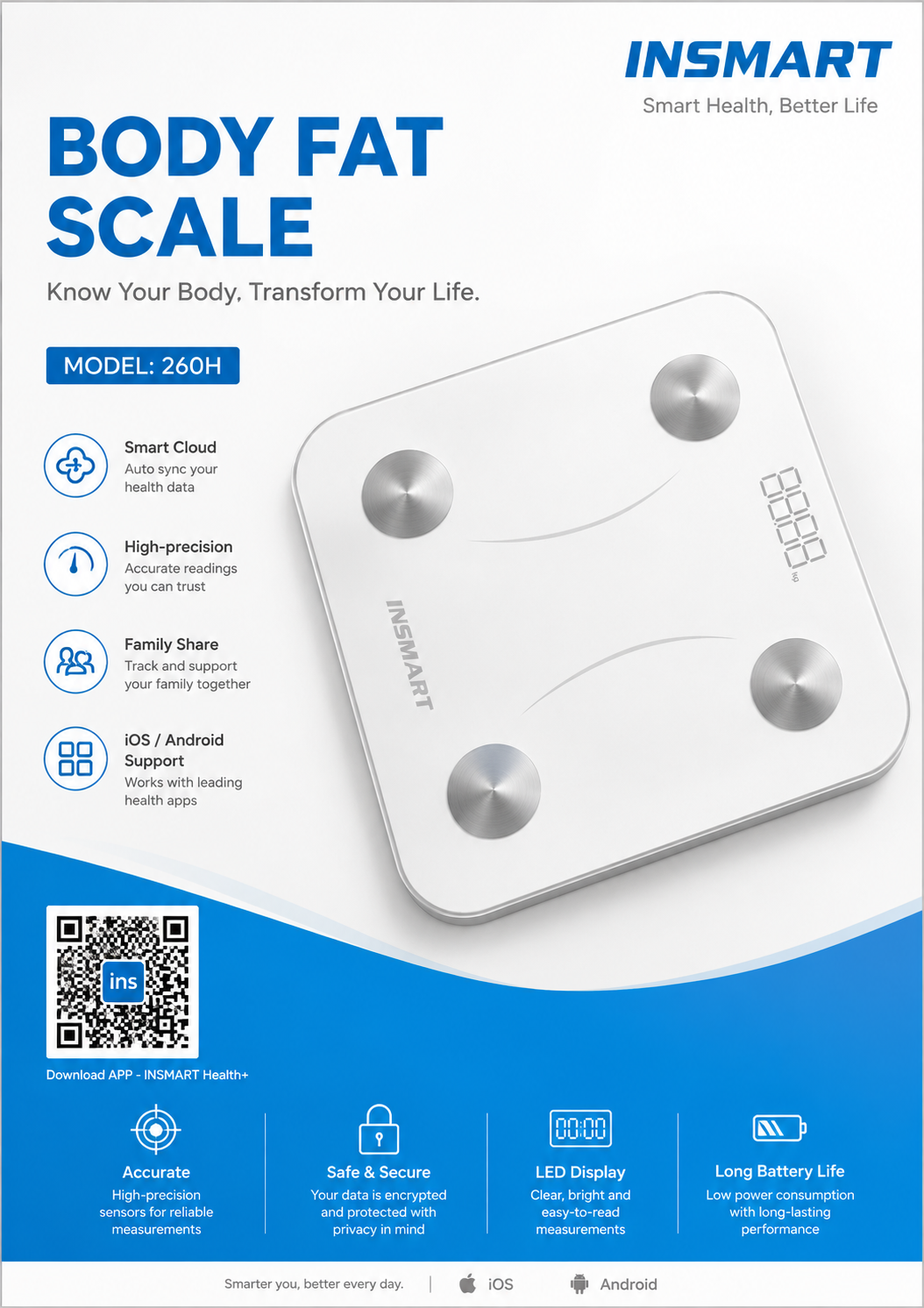 WEIGHING SCALE - MULTIPLE FUNCTIONS - BLACK EDITION by INSMART