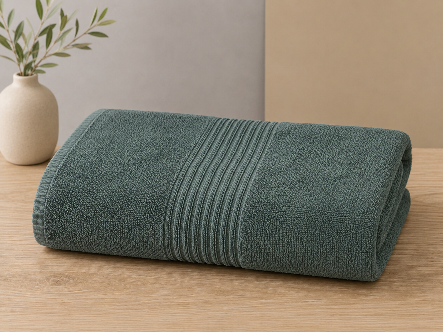 HIGH ST BRAND - DARK GREEN BATH TOWEL -70*125cm