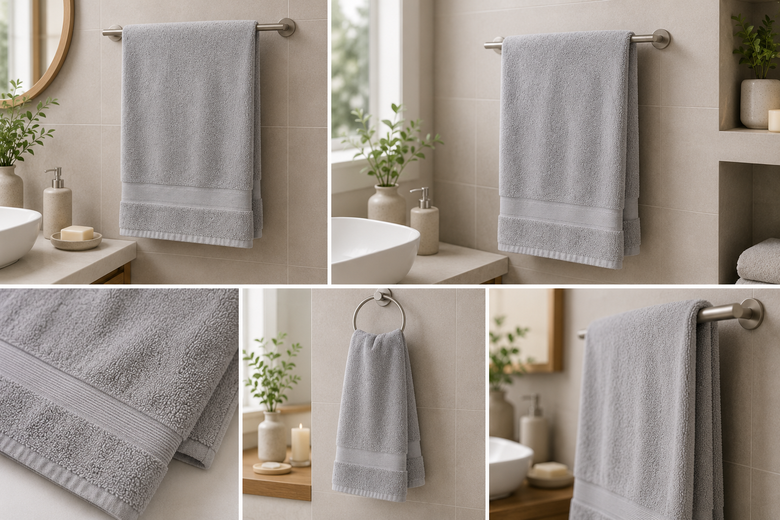 HIGH ST BRAND - LIGHT GREY HAND TOWEL - (50*85CM)